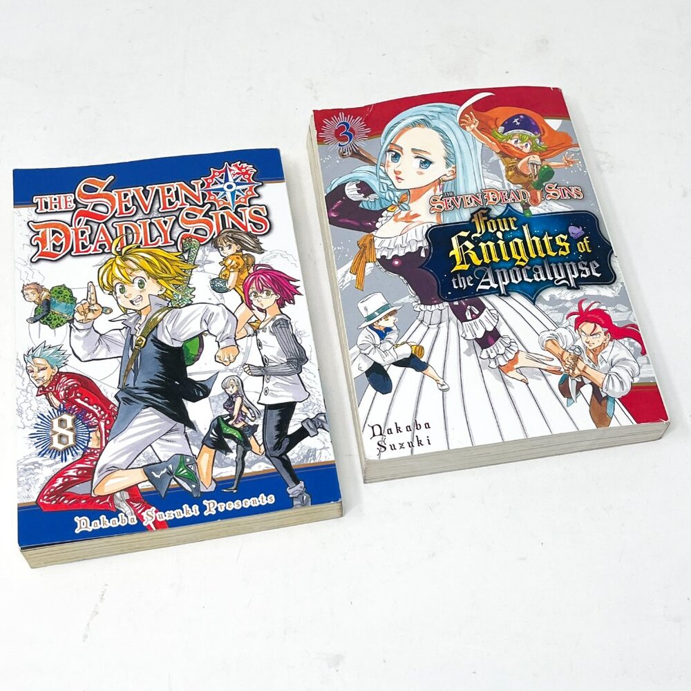 Lot of 2 ~ The Seven Deadly Sins [Vol 3 & 8] Nakaba Suzuki Manga Kodansha Books